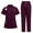 01-Wine, variant on Black Scrub Sets For Women ​Women's V-Neck Scrub Uniform Set - Breathable Poly-Cotton Blend, Side Pockets, All-Day Comfort Black M