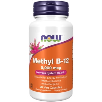 NOW Supplements, Methyl B-12 (Methylcobalamin) 5,000 mcg, Nervous System Health* 120 Lozenges