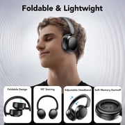 Hybrid Active Noise Cancelling Headphones -53dB, Bluetooth Headphones 5.4, 60H Playtime Wireless Earbuds, Bass Boosted by 90%, Clear Call, Comfort Fit Over Ear Headphones for Travel Home Office PC