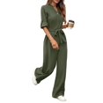 thumbnail image 3 of de Mujer de Larga con Cuello en V, Elegantes, Informales, de Pierna , para Otoño 2025. Verde S, 3 of 10