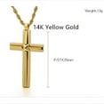 thumbnail image 6 of Classic Cross 14K Yellow Gold Pendant Necklace For Men Women Golden Silver Color Chain Necklace Fashion Christ Faith Prayer Jewelry Gifts, 6 of 10