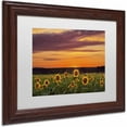 thumbnail image 2 of Trademark Fine Art 'Sunflower Sunset' Canvas Art by Michael Blanchette Photography, White Matte, Wood Frame, 2 of 4