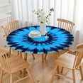 thumbnail image 3 of Blue Tie Dye Spiral Pattern Round Fitted Tablecloth with Elastic Edge,Dining Table Cover Waterproof,Outdoor Round Tablecloth for Camping,Dining,Indoor and Outdoor, 3 of 7