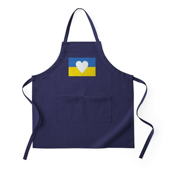 CafePress - Ukraine Heart - Kitchen Apron with Pockets, Grilling Apron, Baking Apron