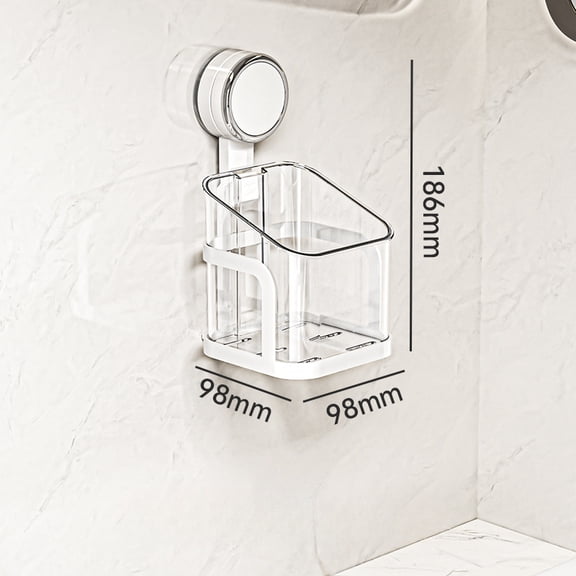 Suction Cup Storage Rack Bathroom Cosmetic Organizer Wall-Mounted No-Drill Storage Rack Toilet Storage Magic Tool