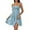 Light Blue, variant on Women's Sleeveless Mini Dress, Textured Strapless Casual Sundress, A-Line Swing Short Dress, Solid Color Basic Summer Cami Dress for Daily Wear