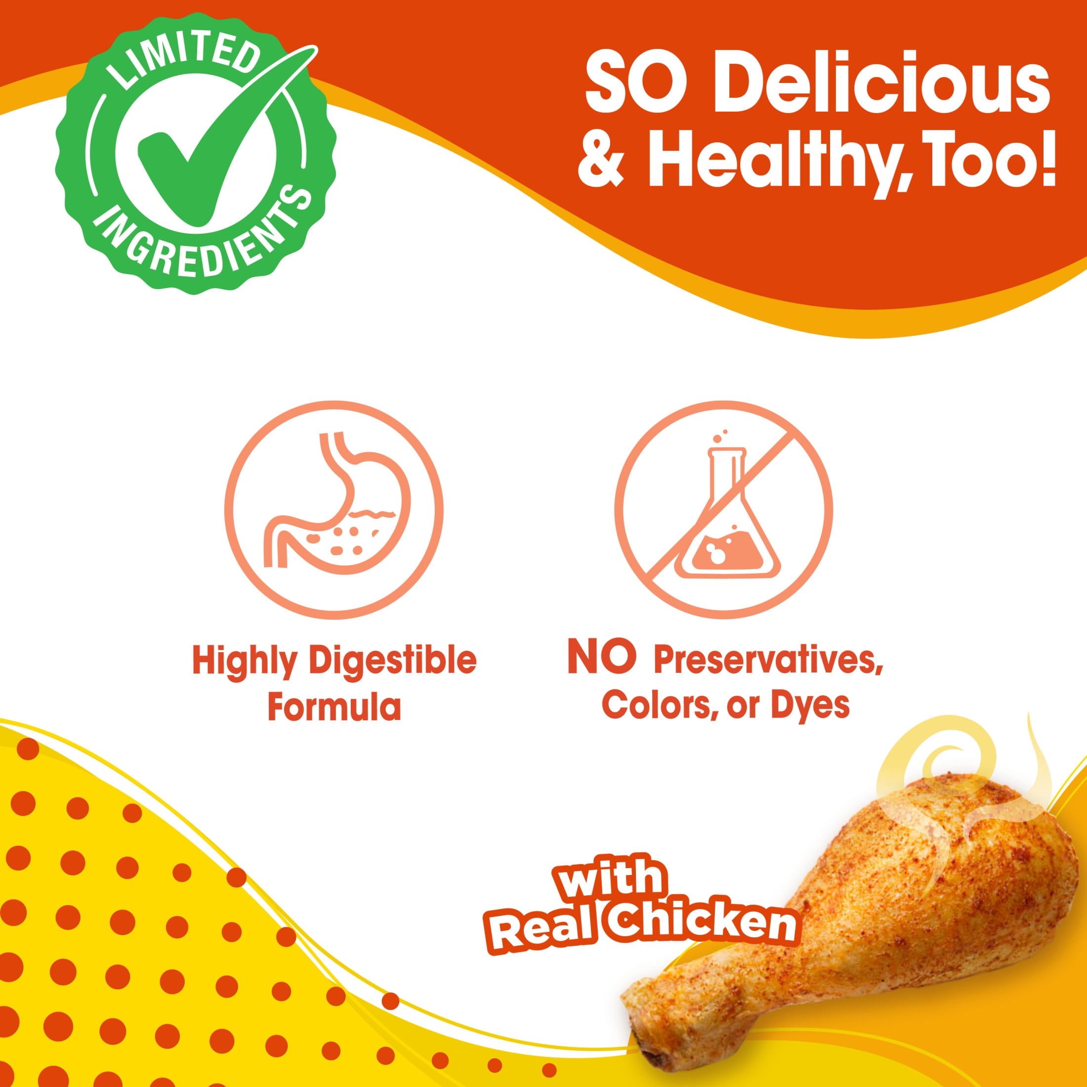(4 pack) Nylabone Nubz Chicken Dog Chew Treats Large (10 Count)