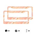 thumbnail image 3 of A Pair Of License Plate Frame Sunscreen Corrosion Resistant Rust 12.3×6.3in With Accessories Suitable For Any Car Peachpuff Marble_2, 3 of 8