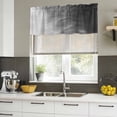 thumbnail image 4 of Black Grey Ombre Curtain Valances for Windows, Kitchen Valance Window Treatments Panel 2 Pack, Coastal Beach Modern Abstract Art Rod Pocket Short Curtains for Bathroom Bedroom 42 x 12 Inch, 4 of 8