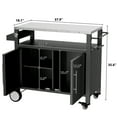 thumbnail image 3 of Outdoor Grill Cart with Patio Furniture, Outdoor Grill Table with Storage,Rolling Bar Cart Outdoor BBQ Cart with  Hooks and Spice Rack for Grilling Accessories, Black, 3 of 10