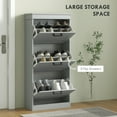thumbnail image 4 of HOMCOM Armoire à Chaussures Étroite avec Tiroirs Basculants et Tablette Ajustable, Gris, 4 of 10