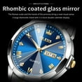 thumbnail image 4 of OLEVS Watch for Men Diamond Business Dress Analog Quartz Stainless Steel Waterproof Luminous Date Two Tone Luxury Casual Wrist Watch, 4 of 14