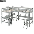 thumbnail image 6 of CoSoTower Wood Twin Size L-Shaped Loft Bed with Ladder and 2 Built-In L-Shaped Desks, Gray, 6 of 9