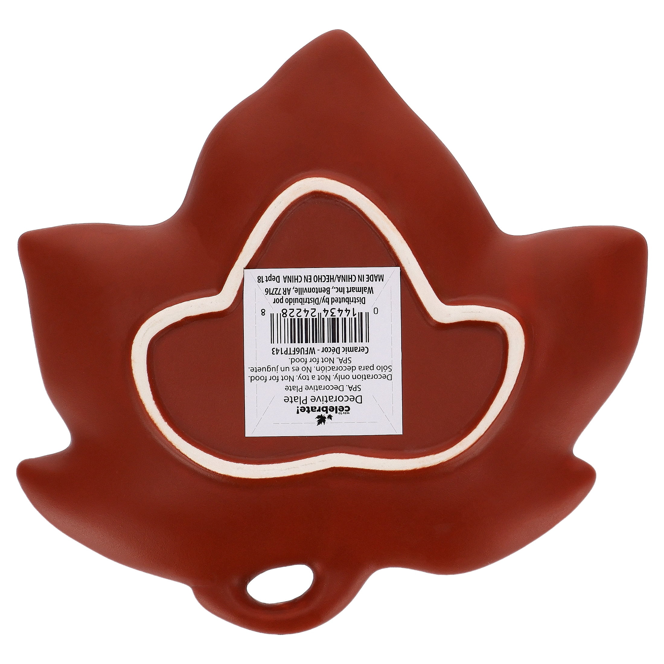 Ceramic Maple Leaf Decorative Tray, Brown, 6", Fall by Way To Celebrate