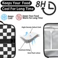 thumbnail image 4 of Black and White Checkered Pattern Insulated Lunch Bag with Shoulder Strap and Bottle Holder,Bento School Lunch Bag Box,11x9.5x3.5 Inches, 4 of 4