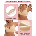 thumbnail image 3 of Bralette Boufor Deep V de corte bajo acolchado Nude S, 3 of 4