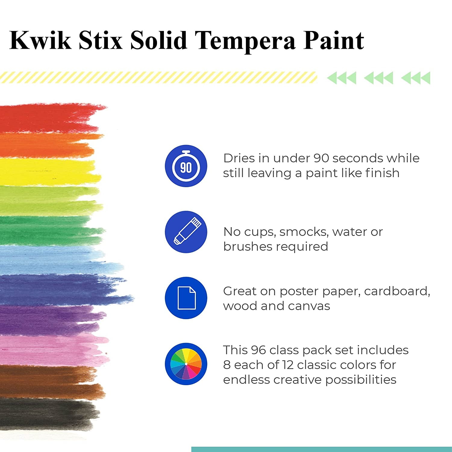The Pencil Grip Kwik Stix Solid Tempera Paint Combo Pack, Set of 24 (T –  Ramrock School & Office Supplies