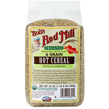 Bobs Red Mill Organic 6 Grain Hot Cereal With Flaxseed, 24-Ounce