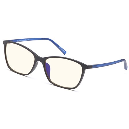 TRUST OPTICS Premium Optical Quality Glasses Frame in Modern Cateye RX Grooved Prescription Ready Rx-able Eyeglasses w Anti UV400 Anti Glare in Black Navy Color