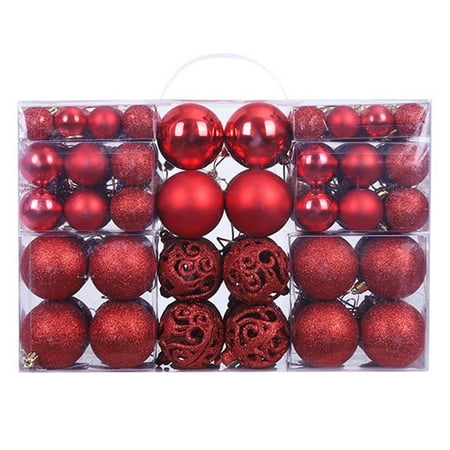 

dianhelloya 100Pcs/Set Christmas Ball Ornaments Hanging Design Full of Vitality Vintage Style Shatterproof Christmas Ball Pendant Set for Home