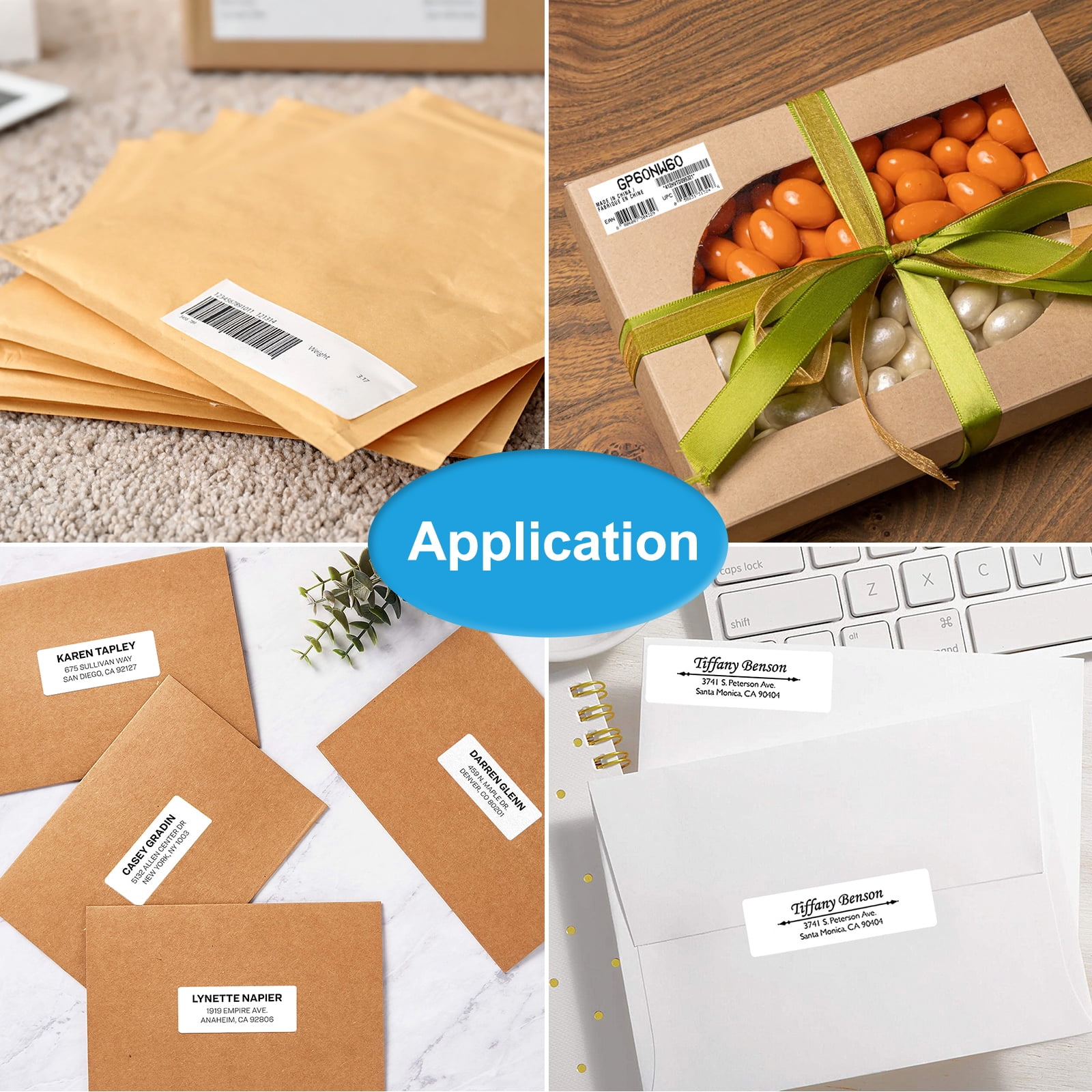 NineLeaf 6 Rolls Compatible for DYMO 30320 1-1/8 in x 3-1/2 in Shipping Address Barcode Mailing Direct Thermal Labels, 260 Labels Per Roll