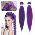 thumbnail image 1 of Purple Pre-stretched Braiding Hair Extension, Demon Hunters Rumi Costume Hair Extension for Kids, Anime Halloween Cosplay Props, 1 of 5