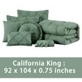 thumbnail image 2 of 7-Piece California King Pinch Pleat Pintuck Comforter Set, Bedding Set, Soft and Comfortable Quilt Set for Apartment, Bedroom, Home, Dorm, Machine Washable, Sage Green, 2 of 5