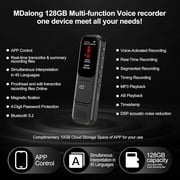 YIYUN 128GB Smart Voice Recorder with AI Transcribe & Real-Time Translation - 3072kbps HD Audio, APP Control, Playback & Summary for Meetings/Lectures.