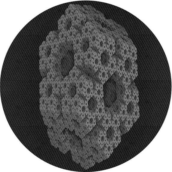 Ahgly Company Machine Washable Indoor Round Transitional Midnight Gray Area Rugs, 5' Round