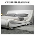 thumbnail image 6 of Sha Cerlin Queen Upholstered Leather Platform Bed Frame with Adjustable Headboard, White, Adults, 6 of 8