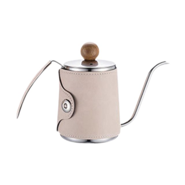 Hervidor de café Macarena para horno acero inoxidable Mango ergonómico a prueba de calor cuello de cisne beige