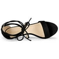 thumbnail image 4 of BLISSFUL STEP Women's Open Toe Kitten Heel Lace Up Sandals, 4 of 7