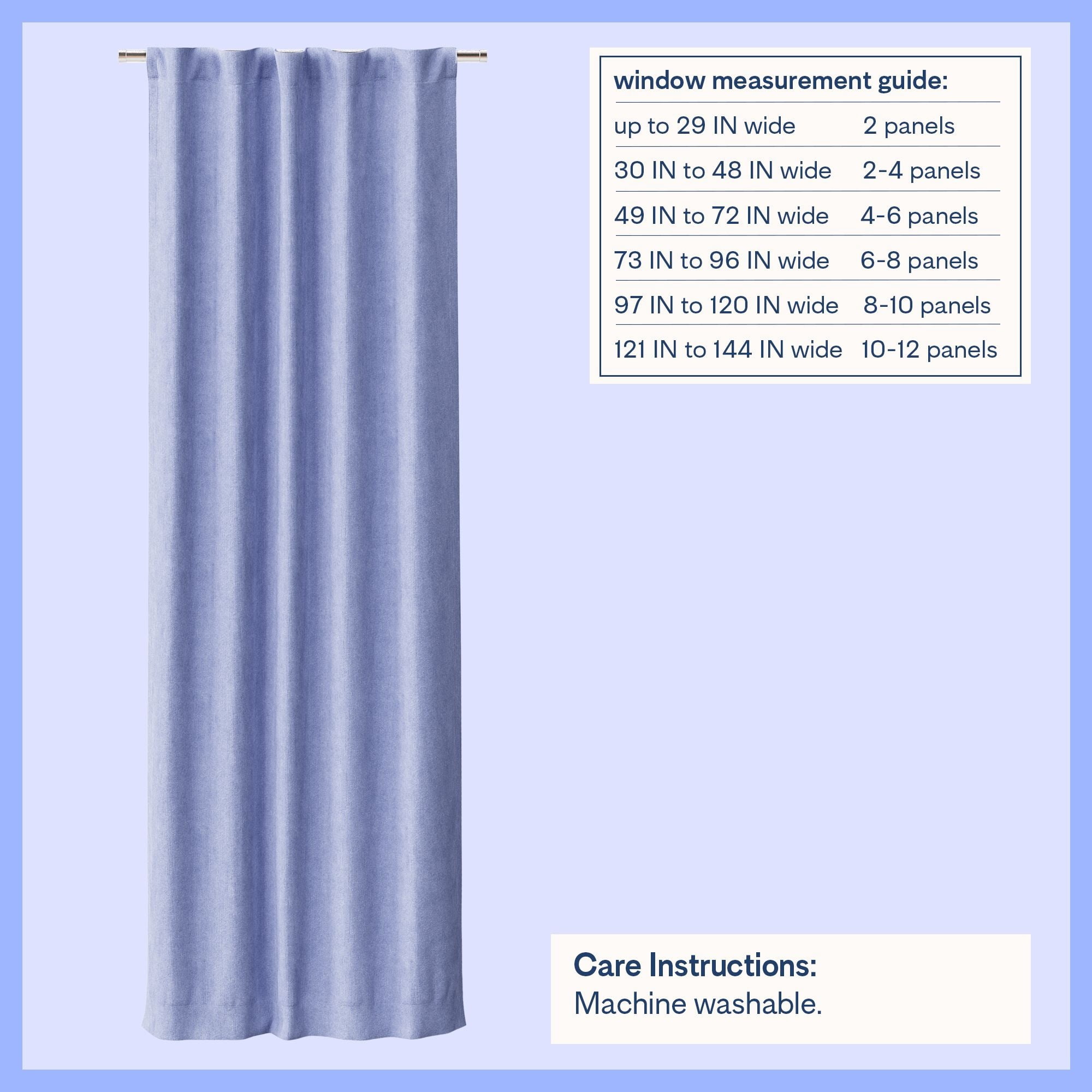 Mainstays Kids Blackout Ribbed Corduroy Single Curtain Panel, Rod Pocket with Back Tabs, Light Purple, 38 in x 84 in, 1 Panel