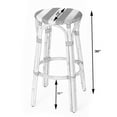 thumbnail image 4 of Home Square 30" Round Rattan Bar Stool in White and Navy Dot - Set of 2, 4 of 8