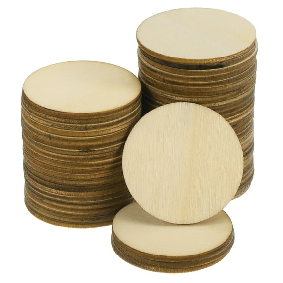 Uxcell 200Pack 10mm(0.39inch) Unfinished Wooden Circles Blank Round Wood Discs Cutouts