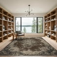 thumbnail image 2 of ODIKA 9'x12' Washable Area Rug Throw Vintage Tan Decorative Border Panels Grey Beige Bathroom for Dining Room, Basement, Large Office, Non-Slip Chair-Friendly, 2 of 7