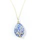 thumbnail image 1 of Zhuge Collar con colgante de árbol de la vida, adornos de collar para hombres y mujeres hechos a mano, collar con colgante de gota de agua de árbol de la vida envuelto en oro (azul y blanco), 1 of 5