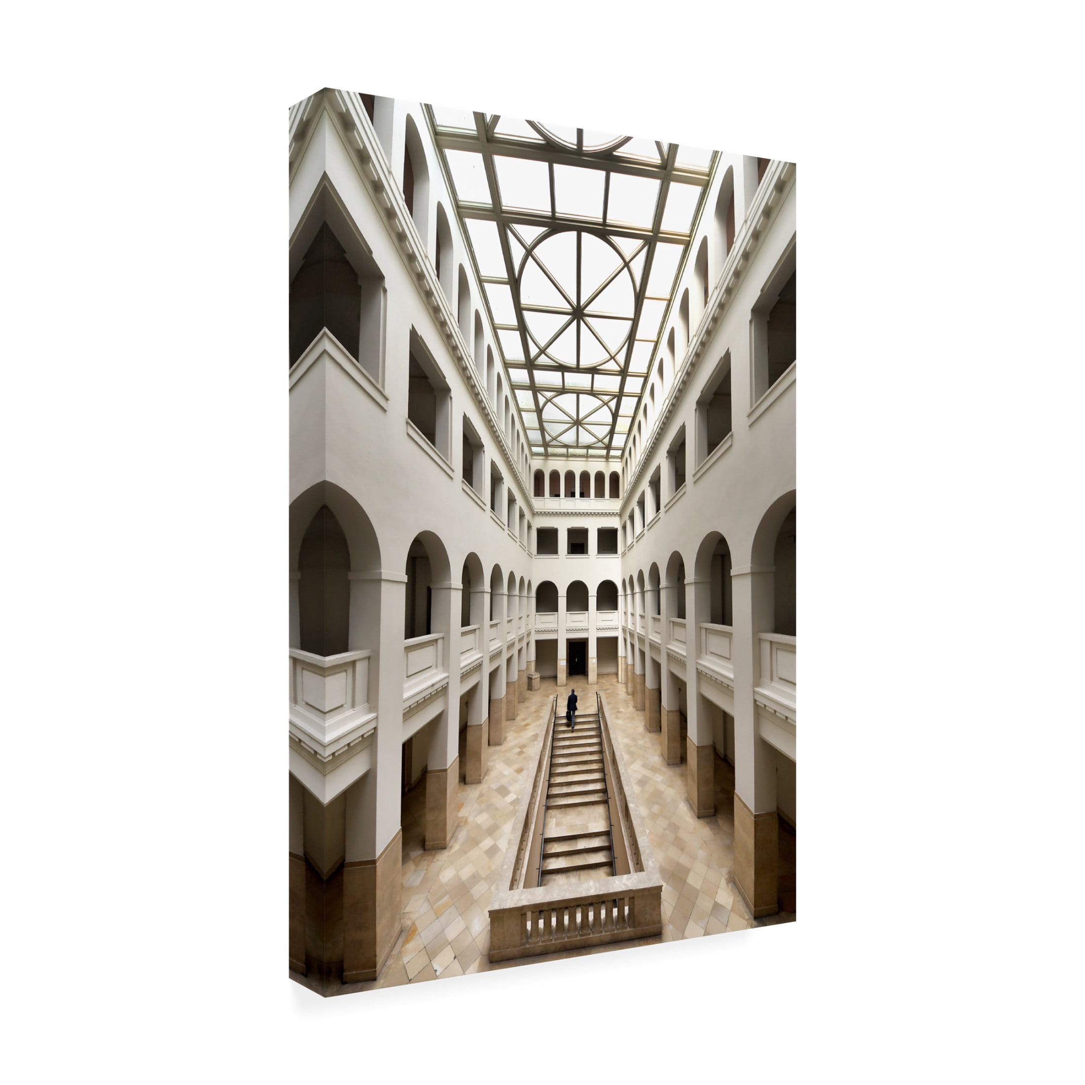 Canvas Wall Art - Renate Reichert 'Peter Behrens Bau' Wall Art for Living Room, Bedroom, or Office Décor by Trademark Fine Art - 16 x 24 Inches