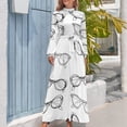 thumbnail image 4 of Gafas vintage con ojos dibujados a mano, vestido largo morado, vestido de noche para mujer, 4 of 5