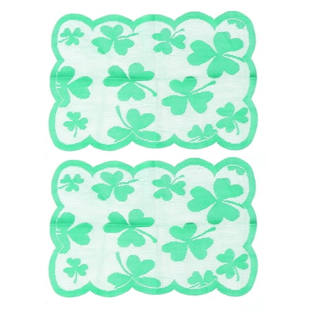 

2pcs Festival Shamrock St. Patrick s Day Table Decoration Mats Placemats