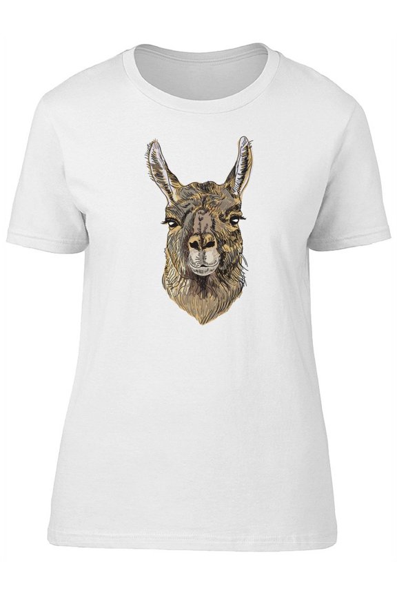 Cute Grunge Alpaca Llama Cartoon T-Shirt Women -Image by Shutterstock, Female x-Large