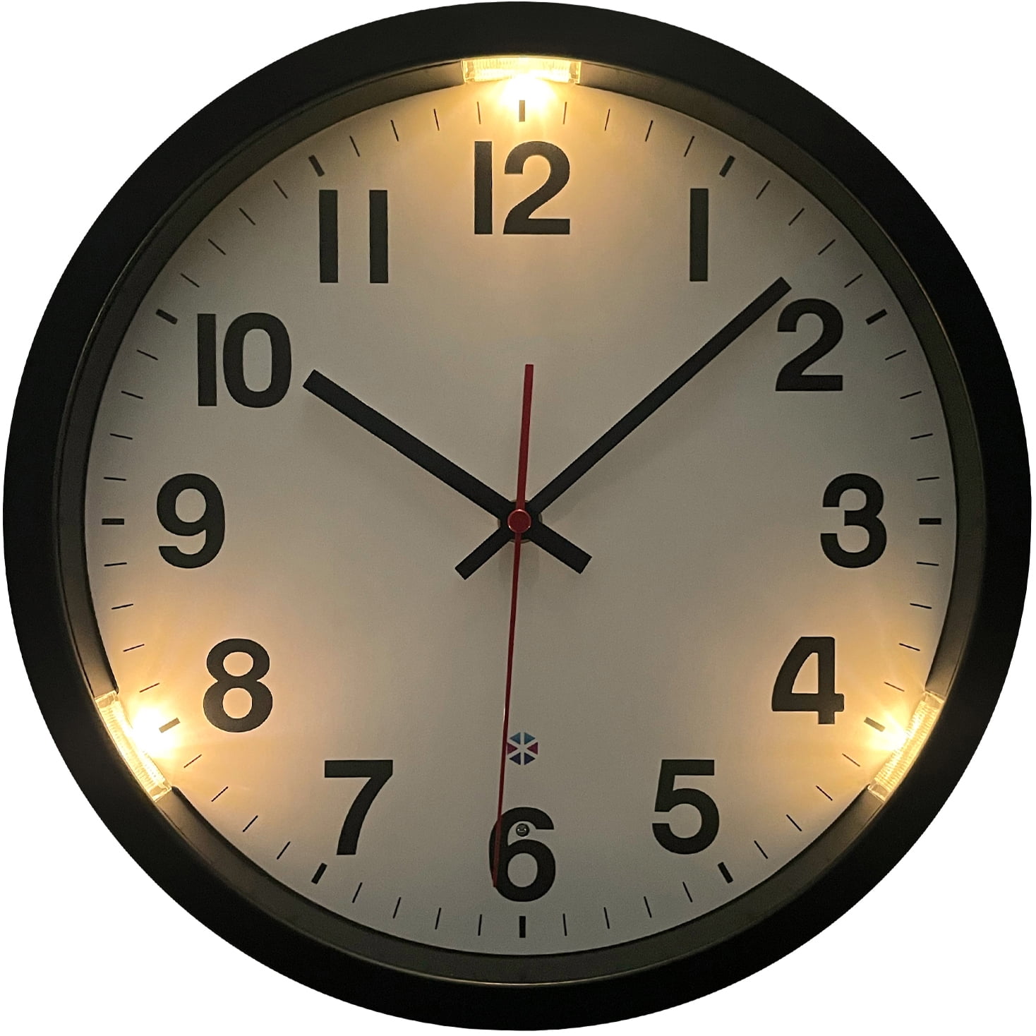 Night Light Wall Clock for Bedroom, 12'' Silent Glow in the Dark Clock, Light Sensor Lighted up Wall Clock, 3 Modes Battery Operated for Living Room/Kitchen, Large Digital Display