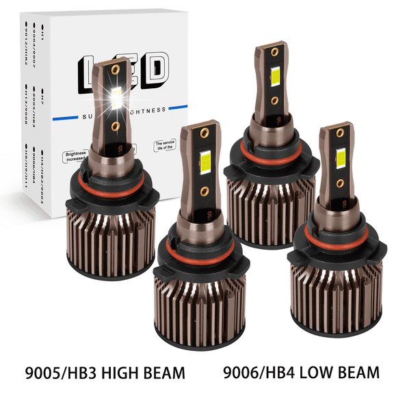 9005 High 9006 Low Beam For Cadillac Escalade ESV 2003-2006 LED Headlight Bulbs  White 4pcs