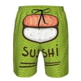 thumbnail image 4 of Disketp Men'S Swim Trunks Hawaiian Breathable Surf Beach Swimsuits Mesh Lining Beach Shorts With Pockets-Fresh Sushi, 4 of 9