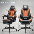 thumbnail image 6 of Bossin Gaming Chairs with Footrest, Massage Leather Game Chair for Adults, Big and Tall Gamer Chair with Headrest and Lumbar Support, 6 of 8