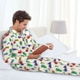thumbnail image 6 of Lsque Cartoon Sea Turtle Pattern Long Sleeve Pajama Set for Men - Soft 2-Piece Sleepwear and Loungewear Set with Pockets, Comfy Nightwear-X-Large, 6 of 7