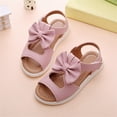 thumbnail image 4 of IROINNID Little N Big Girls Summer Sandals Girls Cute Bow Non-slip PU Princess Shoes, Size 18M-9Y, 4 of 7