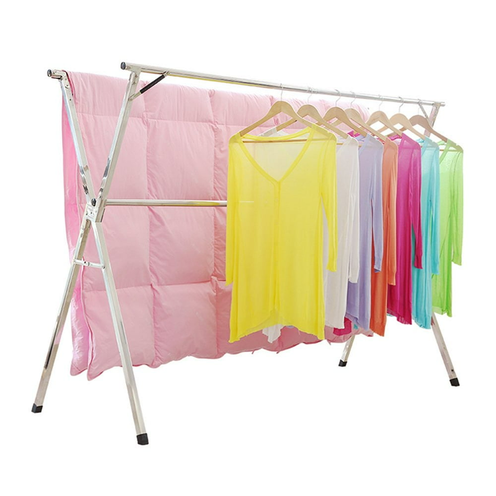 Free Installed Stainless Steel Clothes Drying Rack Foldable Space