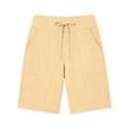 thumbnail image 4 of GHIIYER Bermuda Shorts for Women with Pockets High Waist Cotton Linen Trousers Summer Beach Shorts Size M, 4 of 6
