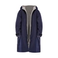 thumbnail image 1 of Greeniant Waterproof Surf Changing Robe Outdoor Coat Hooded Lamb Jacket Wool Cloak Traje de baño gris azul oscuro L, 1 of 1